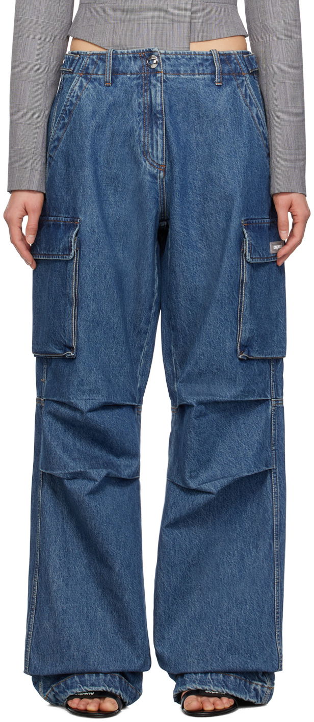 Cargo nohavice Coperni Coperni Wide Leg Cargo Denim Pants Modrá | COPP40252, 0