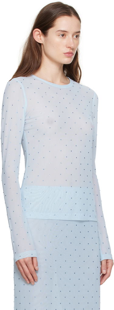 Tričko Anna Sui Rhinestone Long Sleeve T-Shirt Modrá | 1024F20, 1