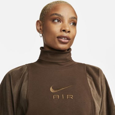 Mikina Nike Air Women's Corduroy Fleece Turtleneck Top Hnedá | DQ6924-259, 1