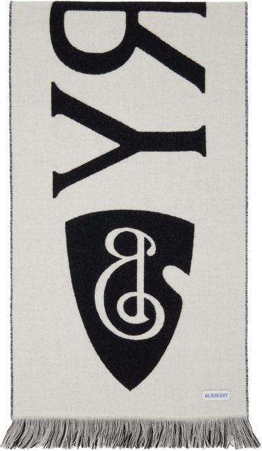 Šál Burberry Burberry Text Wool Scarf Čierna | 8109563, 1