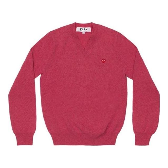 Sveter Comme des Garçons PLAY V-Neck Pullover With Small Heart Červená | AZ-N078-051-4, 0