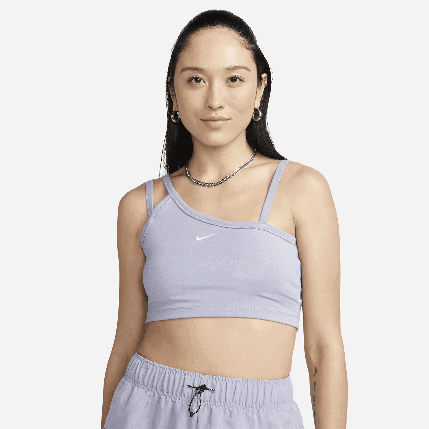 Crop Top Nike Sportswear Everyday Modern Asymmetrical Crop Tank Top Fialová | DV7926-519, 0