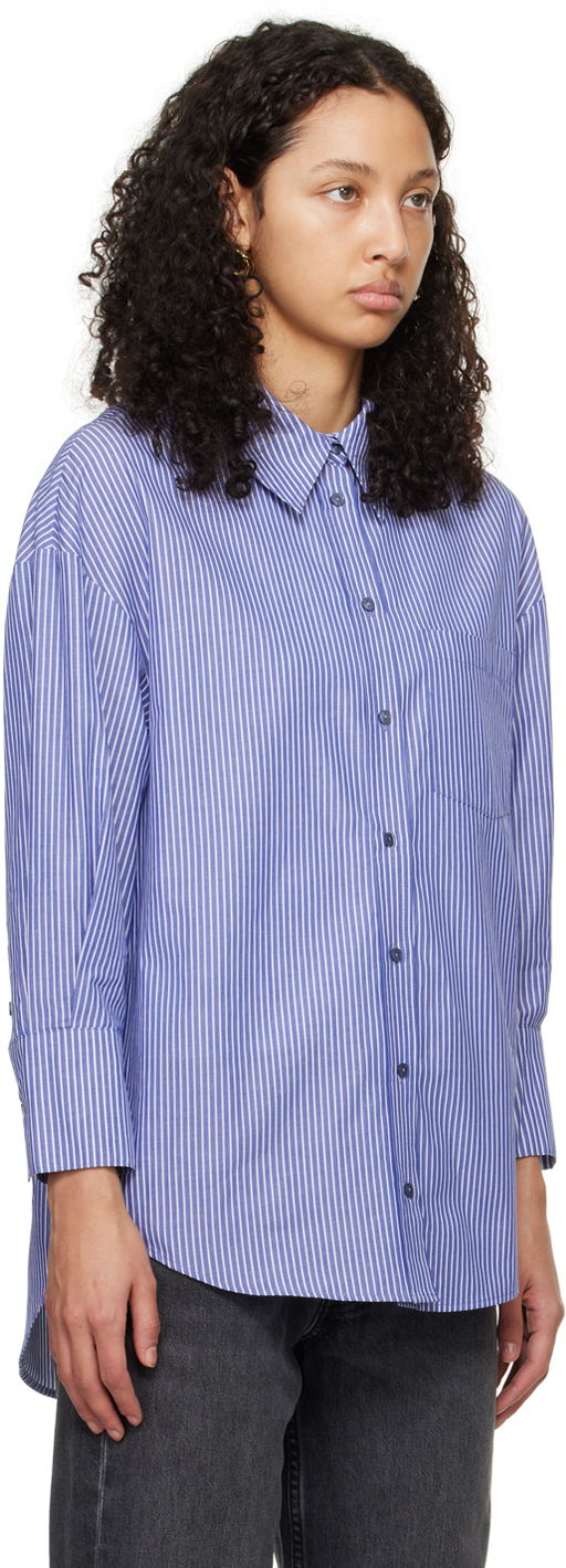 Košeľa Anine Bing Striped Mika Button-Down Shirt Modrá | A-07-3006-404, 1