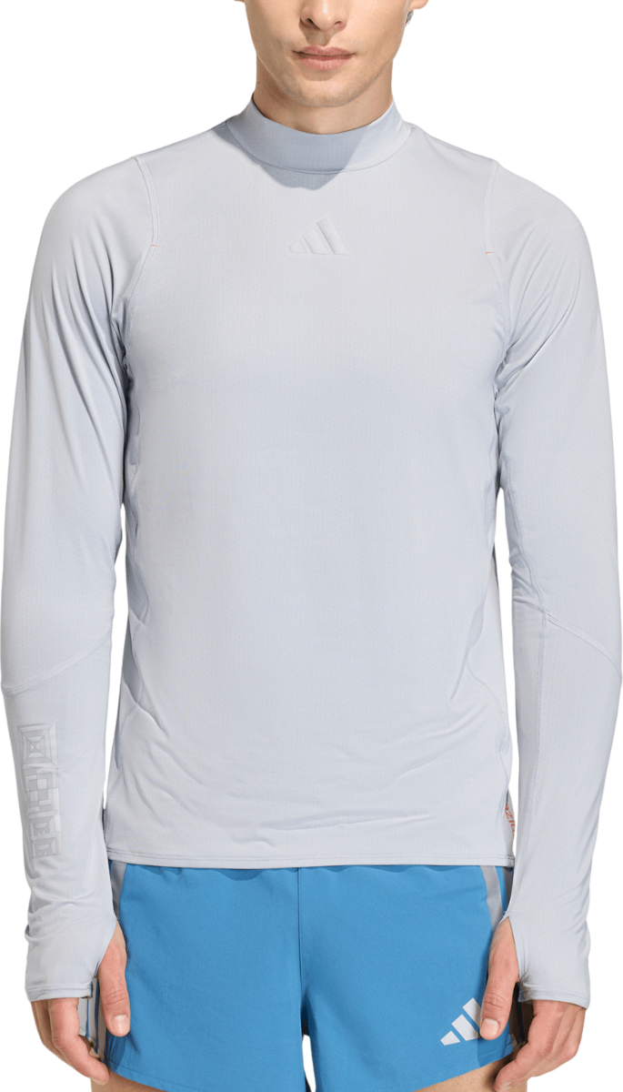 Tričko adidas Originals Adizero Ekiden Long Sleeve Mock Neck Top Šedá | kb1510, 0