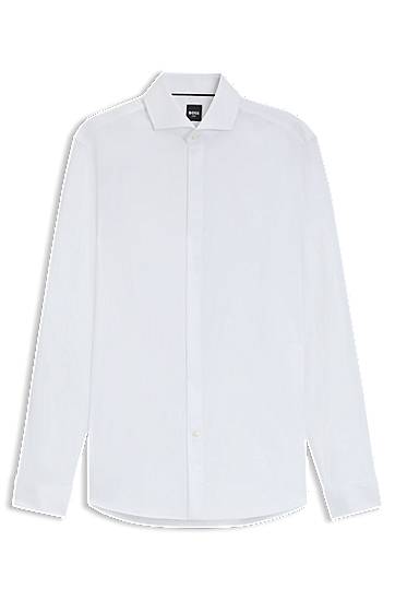 Košeľa BOSS Slim Fit Wrinkle-Resistant Oxford Cotton Shirt Biela | 50550961, 0