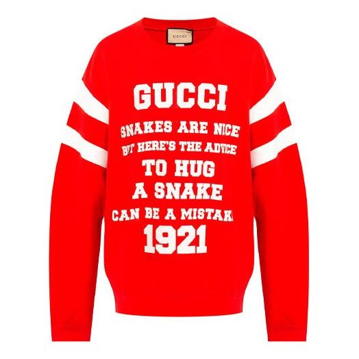 Sveter Gucci SS21 Logo Print Sweatshirt Červená | 655471-XJDHO-6429, 0