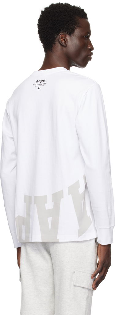 Tričko AAPE by A Bathing Ape AAPE by A Bathing Ape Basic Long Sleeve T-Shirt Biela | AAPLTM1558XXNWHX, 2
