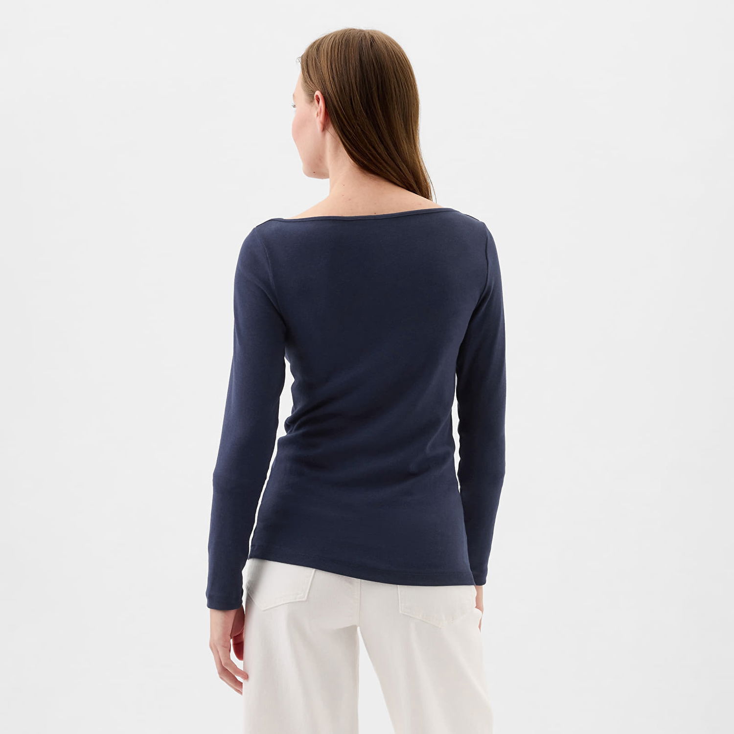 Tričko GAP Longsleeve Modal Bateau T-Shirt Navy Uniform Navy | 540606-00, 1
