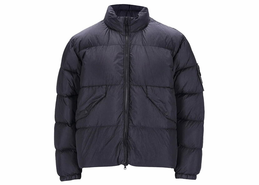 Bunda Stone Island Garment Dyed Crinkled Black Navy | 791540823-V0029