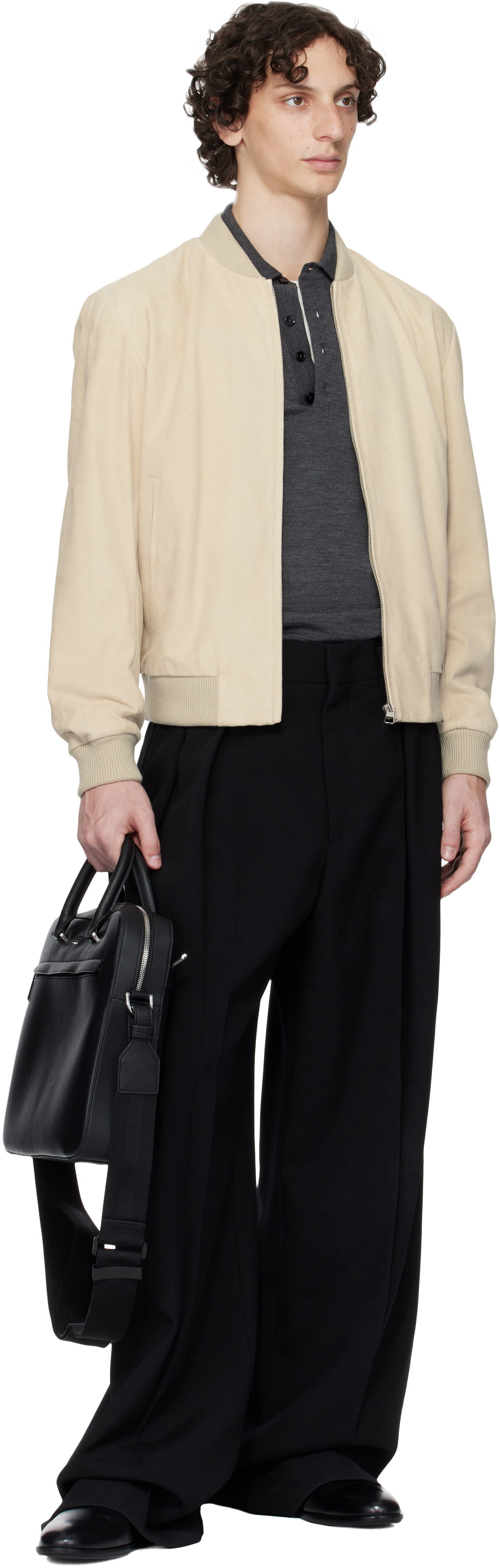 Faux-Leather Briefcase