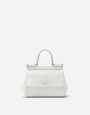 Kabelka Dolce & Gabbana White Leather Sicily Medium Shoulder Bag Biela | BB6003A100180001, 0