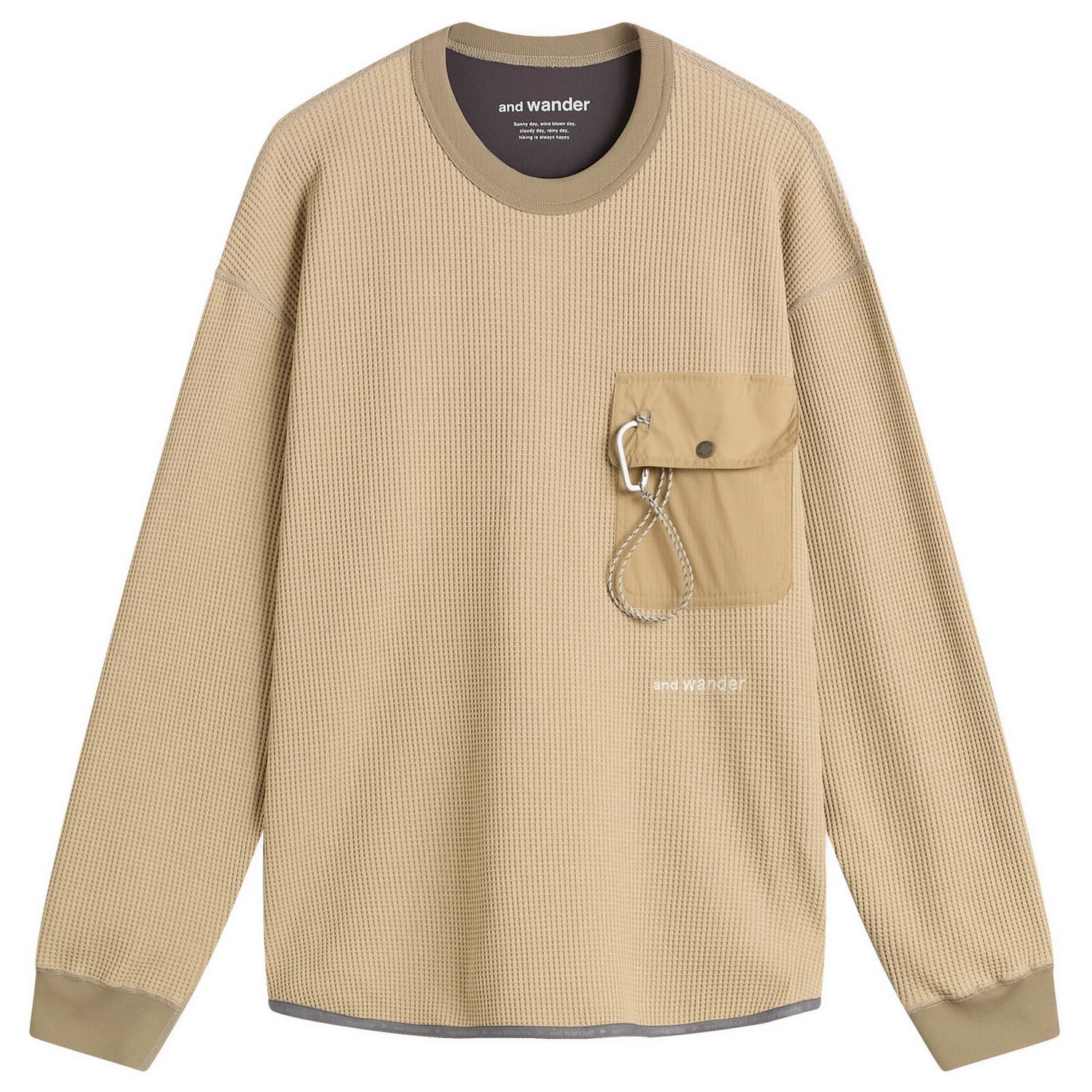 Tričko and wander Longsleeve Waffle T-Shirt Béžová | 5745984084-040, 0