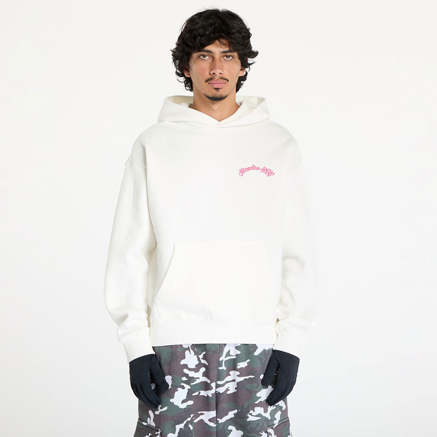 Mikina Awake NY Twill Logo Hoodie Cream S Biela | AWK-FW24-HD304-CRM, 0