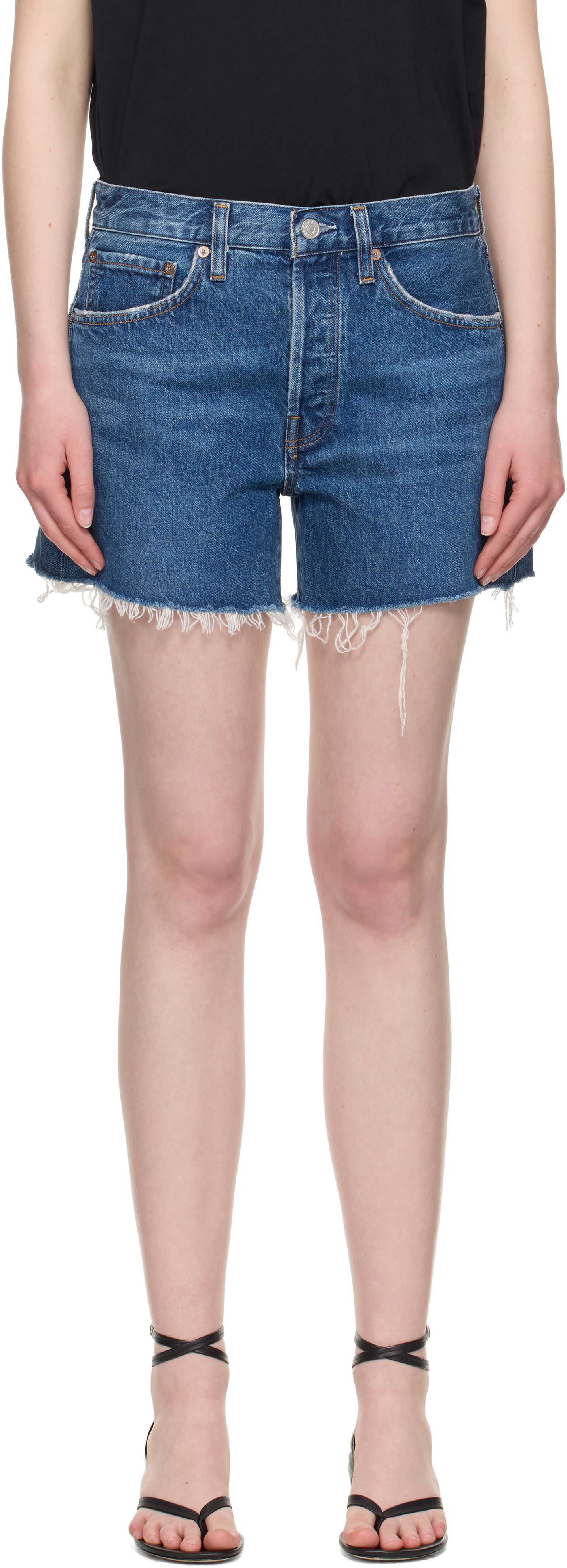 Šortky AGOLDE AGOLDE Parker Long Denim Shorts Modrá | A9010-1371, 0
