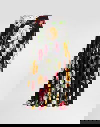 Dolce & Gabbana Peony and Rose Print Charmeuse Circle Skirt