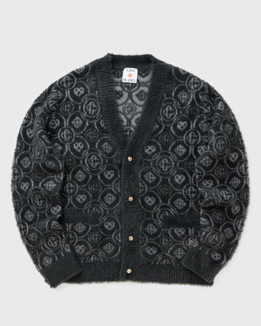 Sveter Casablanca Fluffy Monogram Jacquard Cardigan Čierna | M-AW25-KW-1094-01, 0