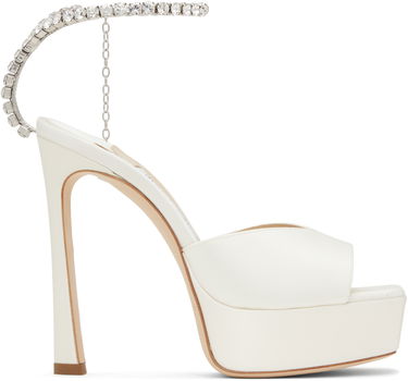 Tenisky a topánky Jimmy Choo Jimmy Choo Saeda 125 Heeled Sandals Biela | SAEDA SANDAL 125, 0