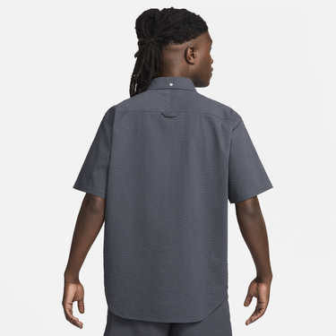 Košeľa Nike Seersucker Short Sleeve Button-Up Shirt Modrá | FN3222-060, 1