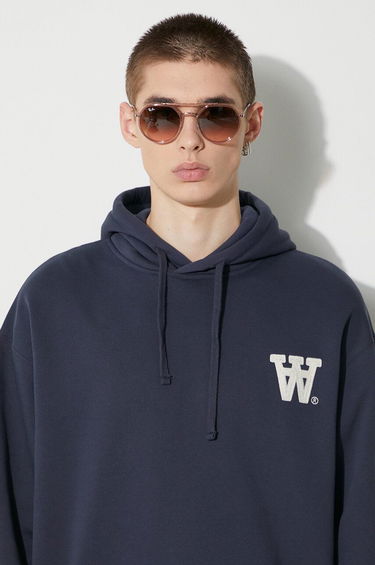 Mikina WOOD WOOD Wood Wood Cass AA Moss Embroidery Hoodie Navy | 10285606.2424, 4