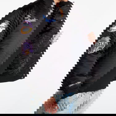 Bomber bunda Mitchell & Ness NBA Blackout Heavyweight Satin Jacket Los Angeles Lakers Čierna | JK15027-LALBLCK, 3