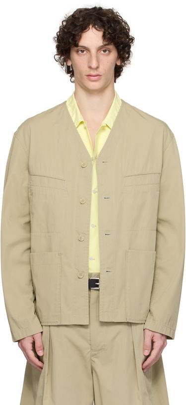 Košeľa LEMAIRE Lemaire Collarless Overshirt Béžová | OV1011 LF1352, 0