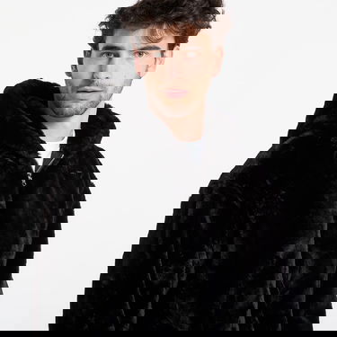 Mikina Urban Classics Full Zip Faux Fur Hoodie Čierna | TB7932-00007, 2