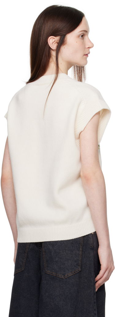 Sveter KENZO Jungle Flower Knit Vest Biela | FF52PU4943CN, 2