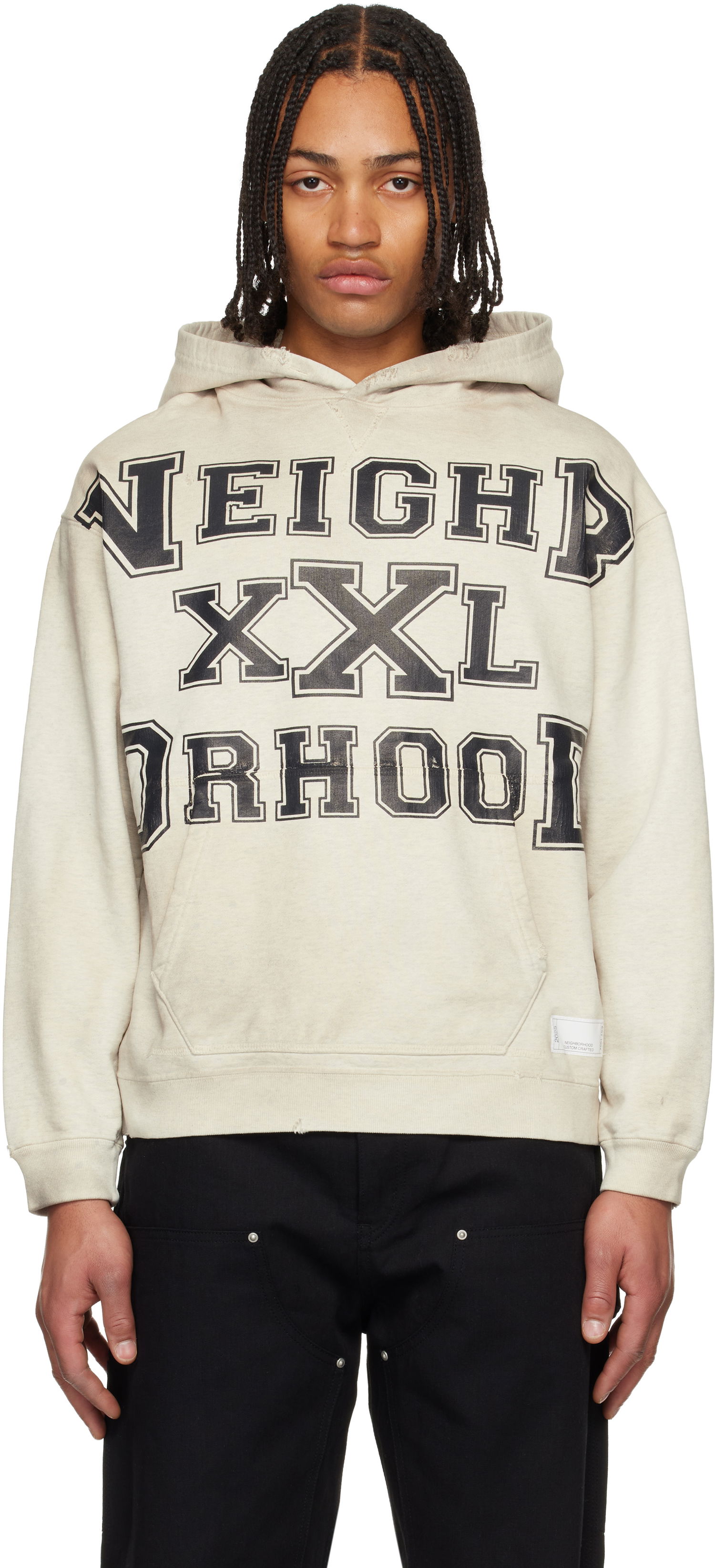 Mikina Neighborhood Neighborhood Distressed Graphic Hoodie Béžová | 252OKNH-CSM02, 0