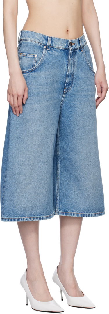 Šortky Stella McCartney Stella McCartney Vintage Wash Denim Wide Leg Shorts Modrá | 6D03493SQH05, 1