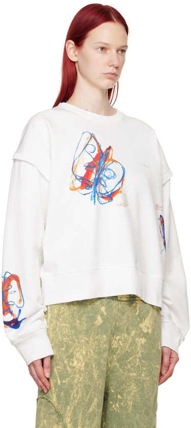 Mikina Études Parade Print Cropped Sweatshirt Biela | E24MC221A01300, 4
