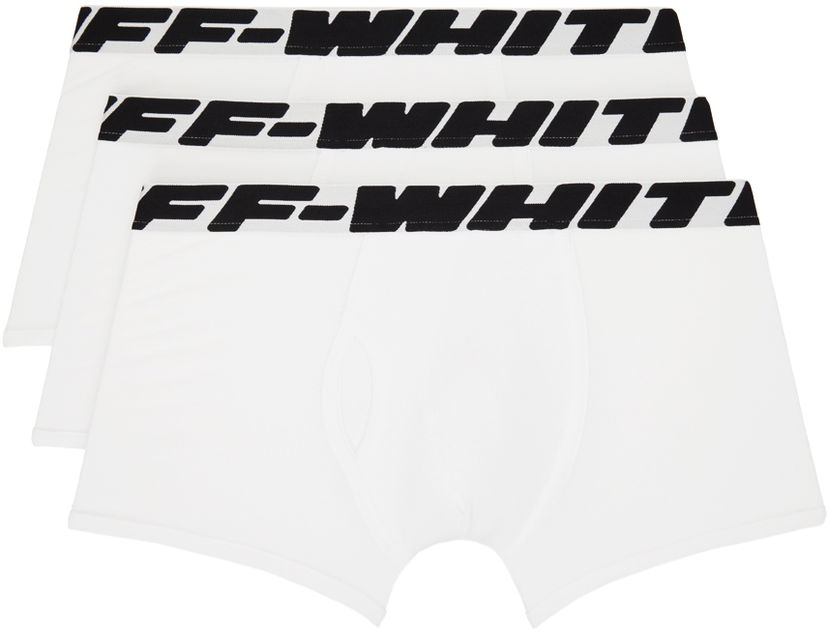 Boxerky Off-White Off-White Industrial Three-Pack Boxers Biela | OMUA001C99FAB0010110