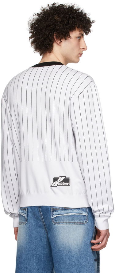 Sveter We11done We11done Pinstripe Rayon Sweater Biela | WD-KT1-22-619-U-WH, 2