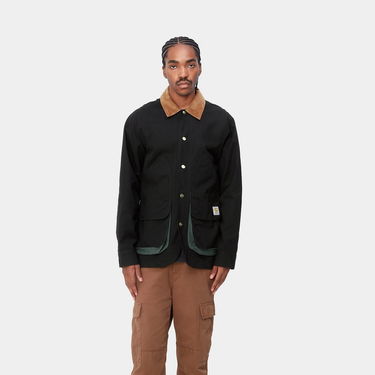 Bunda Carhartt WIP Heston Jacket "Black / Discovery Green heavy stone wash" Čierna | I032148_1OC_60, 1