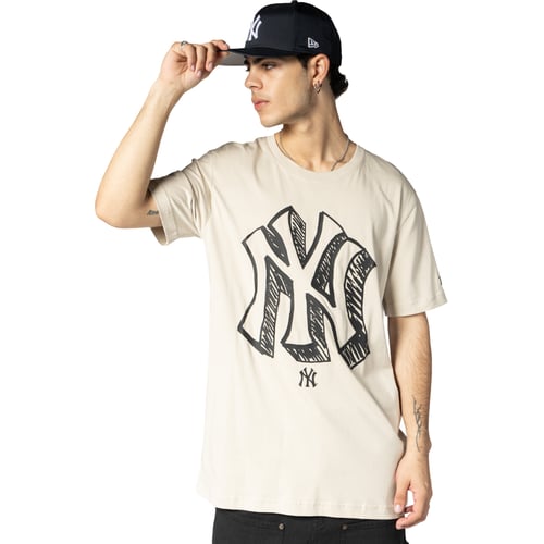 Tričko New Era MLB Doodle T-Shirt Béžová | 60571363, 0