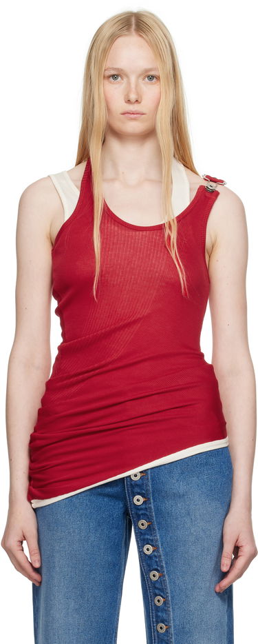 Tielko Jean Paul Gaultier Jean Paul Gaultier Draped Double Tank Top Červená | 25/34-F-DB053-J092-3003, 0