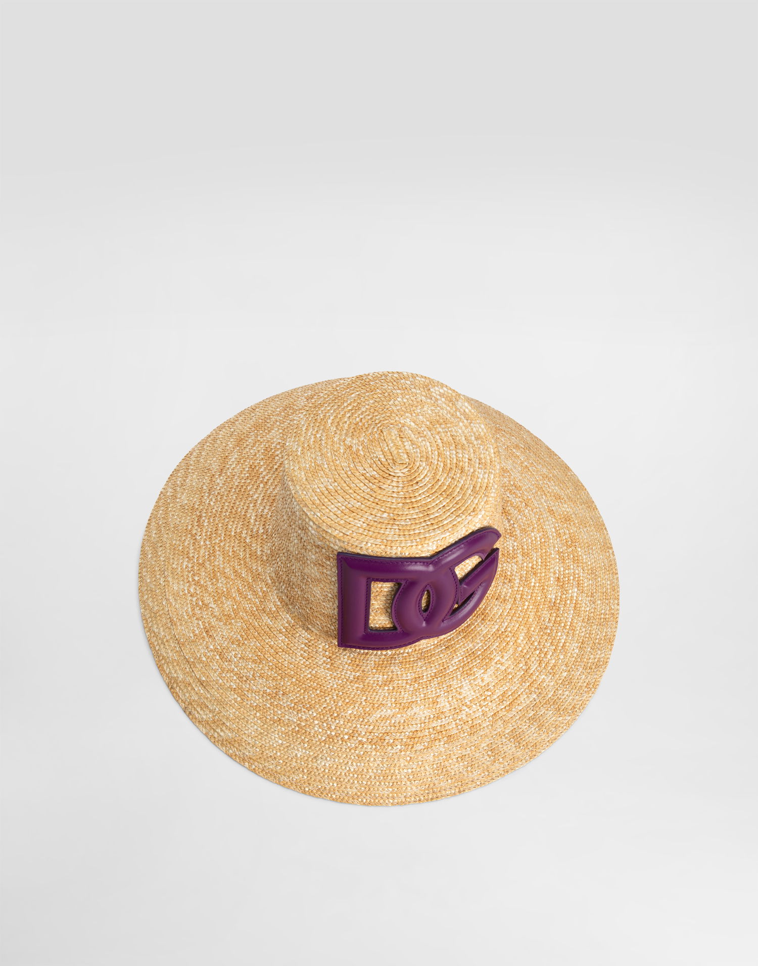 Klobúk Dolce & Gabbana Dolce & Gabbana Raffia Wide-Brim Hat with DG Logo Béžová | FH675ZGDDA1S9000, 1