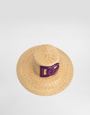 Klobúk Dolce & Gabbana Dolce & Gabbana Raffia Wide-Brim Hat with DG Logo Béžová | FH675ZGDDA1S9000, 1