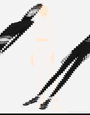 Legíny Dolce & Gabbana Dolce & Gabbana Jersey Leggings With Branded Elastic Čierna | FTB5TTFUGFJN0000, 1