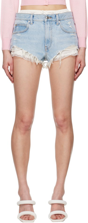 Šortky Alexander Wang Alexander Wang Silk Boxer Denim Shorts Modrá | 4DC2254709, 0