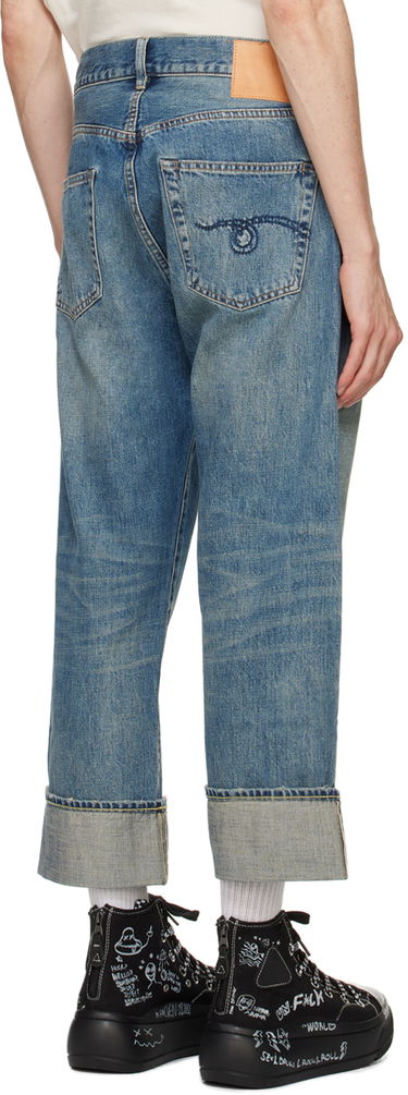 Džínsy R13 R13 Cuffed X-Boyfriend Jeans Modrá | R13MD111-D250A, 2