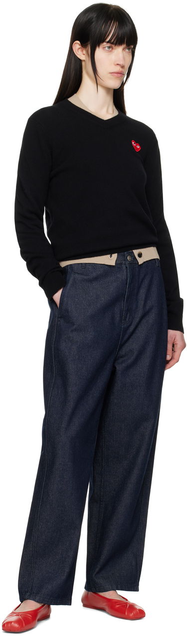 Sveter Comme des Garçons COMME des GARÇONS PLAY Heart V-Neck Sweater Čierna | AX-N002-051, 3