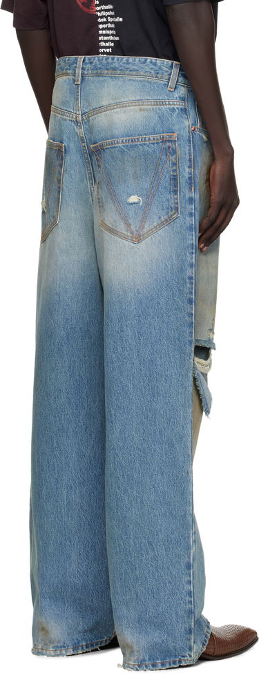 Džínsy VETEMENTS Vetements Distressed Baggy Jeans Modrá | UH76DP180LD, 2