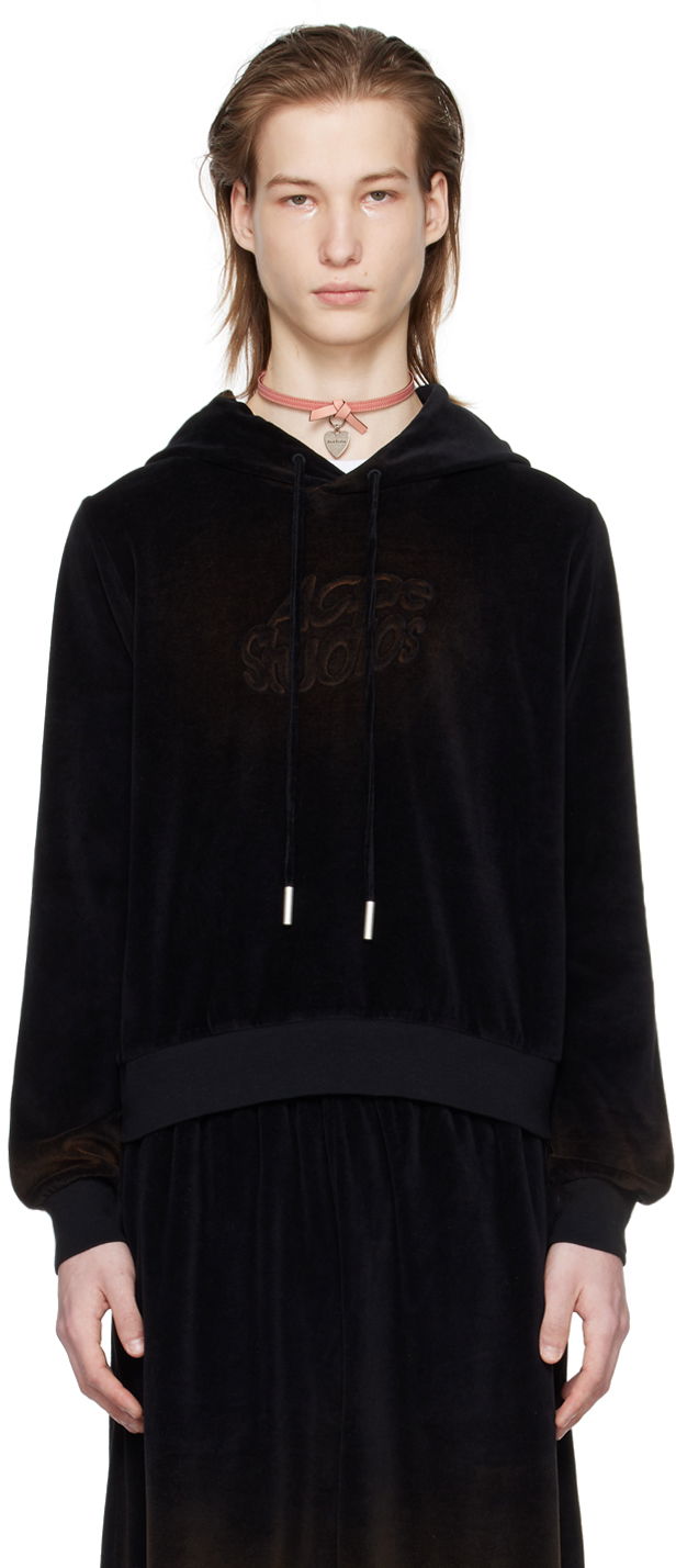 Mikina Acne Studios Embossed Hoodie Čierna | CI0162-