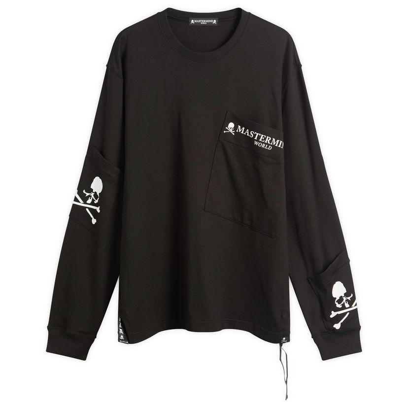 Tričko Mastermind WORLD MASTERMIND WORLD Multi Pocket Long Sleeve T-Shirt Čierna | MW25S15-TS024-011