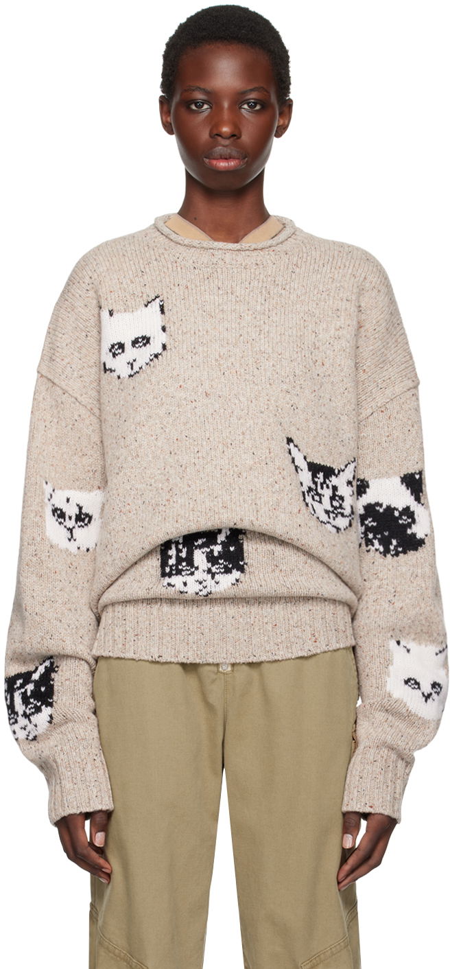 Sveter Acne Studios Pattern Sweater Béžová | C60096-