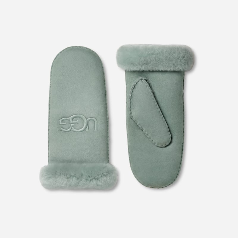 Rukavice UGG Embroidered Shearling Mittens Zelené | 20932-GMS, 1