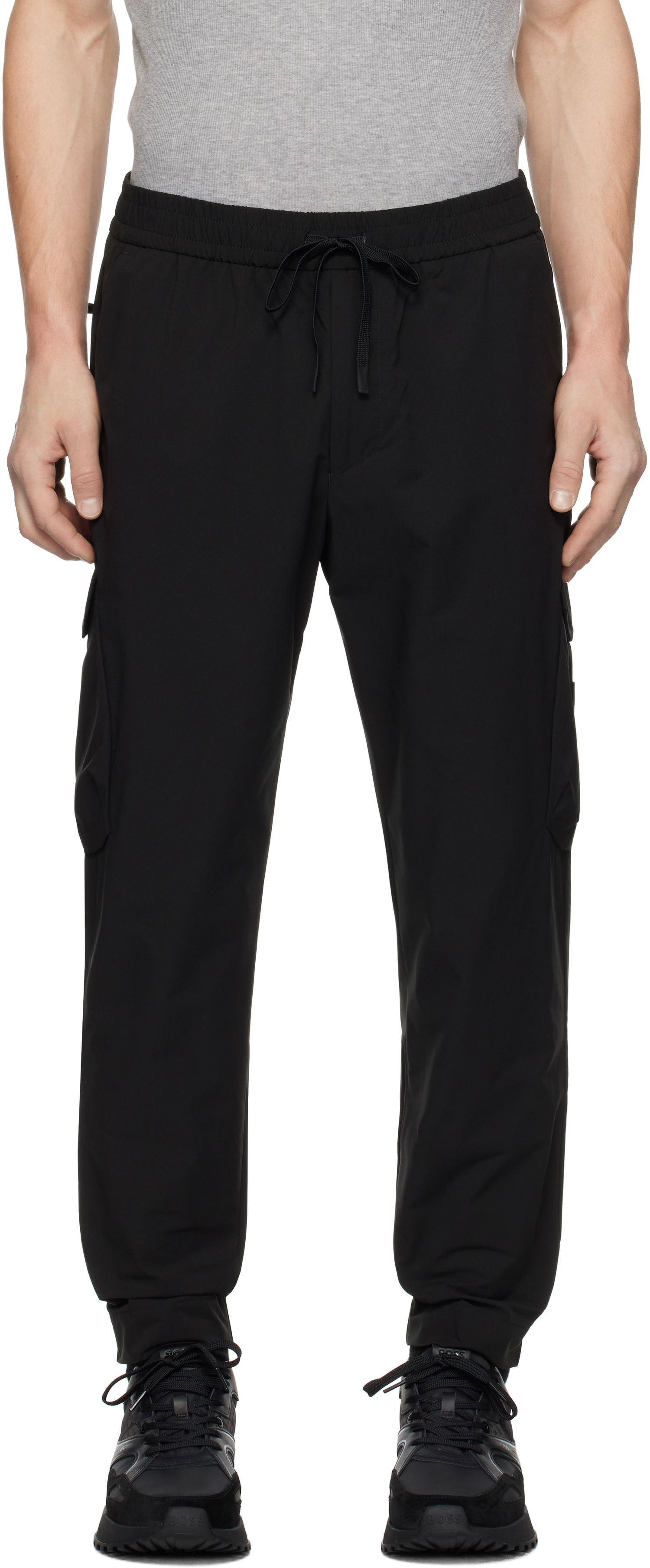 Cargo nohavice BOSS Tapered-Fit Cargo Pants Čierna | 50508339, 0