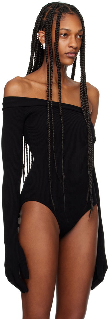 Body Jean Paul Gaultier Gaultier Off-The-Shoulder Fitted Bodysuit Čierna | 24/25-F-BD029-M070-00, 3