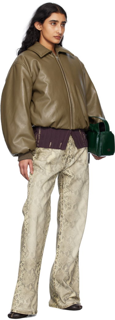 Bomber bunda Acne Studios Coated Faux-Leather Bomber Jacket Hnedá | A90570-, 3