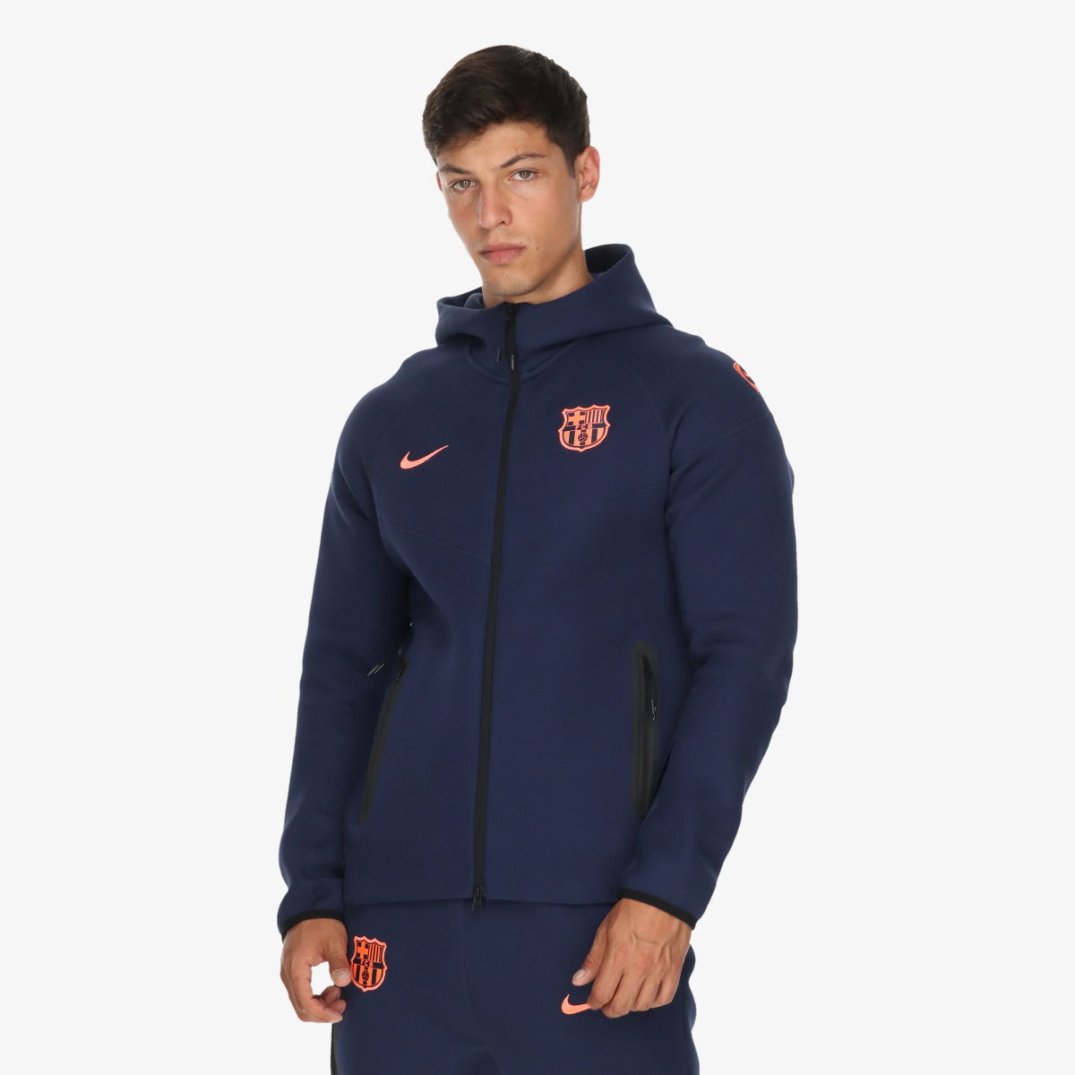 Mikina Nike FC Barcelona Tech Fleece Full Zipp Winter Ready Hoodie 3R Navy | HQ1829-411, 1